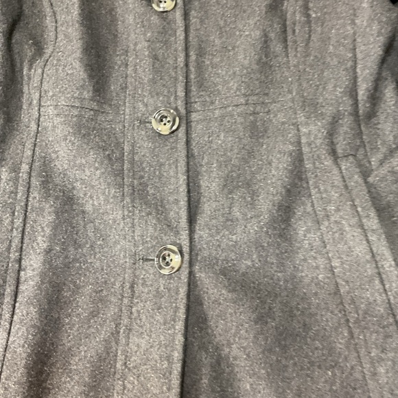 London Fog Womens Gray Wool Blend Long Sleeve Pea Coat With Scarf Size X-Large - Picture 5 of 15